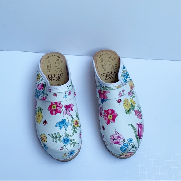 Sold Skane Toffeln Wooden Clogs Shoes Sweden Flora - Picture 3 of 6